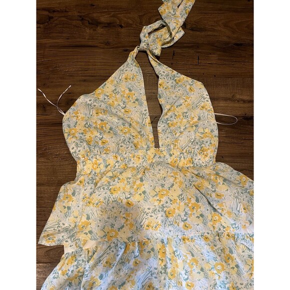 Floral Halter Maxi Dress- Large - Picture 9 of 9